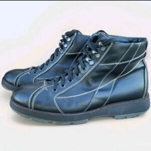 BACCO BUCCI Italy Lace Black Leather  Boot High Top Casual Sneaker  Shoe Men 9